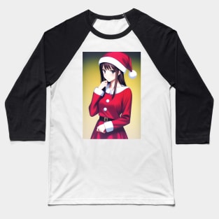 Santa Girl Baseball T-Shirt